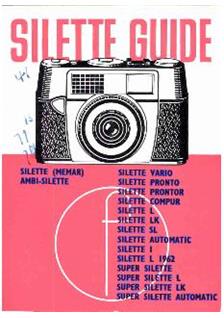 Agfa Silette F manual. Camera Instructions.